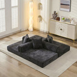 Comfy Convertible Folding Mattress Couch, Floor Bed, Chenille Floor with Armrest, Floor W1143P330250