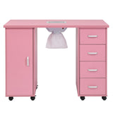 MDF Single Door 4 Drawers With Fan Pink Nail Table 67295863