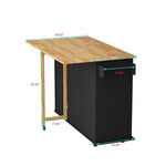 ZUN Kitchen Island Cart with 2 Door Cabinet and Three Drawers,43.31 Inch Width with Spice, Towel 29696706