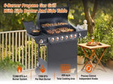 6 Burner BBQ Propane Gas Grill with Side Burner 72000 BTU Output Stainless Steel Barbecue Grill with 66947950