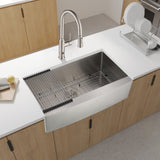 33"x21"x10"Farmhouse Apron Single Bowl Stainless Steel Kitchen Sink W2898P228896