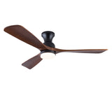 Hot sales 52 Inch Modern Black Fans With Lights, 3 Color Dimmable LED, 3 Solide Wood Blades W2991P338636