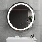 ZUN 24 Inch LED Round Bathroom Mirror W134070944