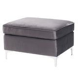 Grey Rectangle Ottoman B062P184516