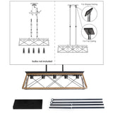 (Same as W134067498/L1003) 5-Light Walnut Farmhouse Chandeliers For Dining Room W1340P206631
