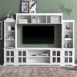 ZUN Minimalism Entertainment Wall Unit with Bridge, Modern TV Console Table for TVs Up 68789193