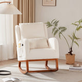 ZUN Modern Accent Rocking Chair, Nursery Glider Rocker Arm Chair W/2 Side Pockets, Rocking Chair Indoor T2694P194190