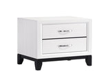 Modern Contemporary White Finish Storage Nightstand of 2x Drawers 1pc Wooden Bedroom Furniture B011P235882