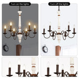 Retro white and Rust Color Chandelier With Light Fixture 6 Light Pendant Light W1592P233588