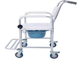 4 in 1 Bedside Commode Chair, Transport Shower Wheelchair Toilet Rolling Transport Chair with 4 W465P143535