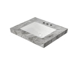 24" MURI Light Gray Sintered Stone Countertop and Undermount Ceramic Basin with Three Standard W2615P480138