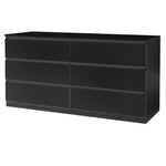 ZUN 6 Drawer Double Dresser for Bedroom, Wide Storage Cabinet for Living Room Home Entryway, Black 53394625