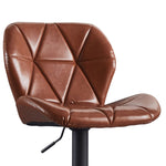 ZUN Faux Leather Swivel Bar Stools set of 2, Adjutable Height Metal Frame, Brown 10321364