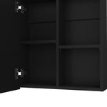 ZUN Medicine Cabinet 21.1" H, 1 Door, 4 Shelves, 1 Mirror, Black B097P250885