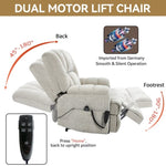 ZUN Dual Motor Heat Massage Infinite Position Up to 350 LBS Electric Power Lift Recliners with W1803P251220