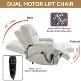 ZUN Dual Motor Heat Massage Infinite Position Up to 350 LBS Electric Power Lift Recliners with W1803P251220