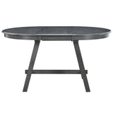 TREXM Wood Dining Table Round Extendable Dining Table for Dining Room WF299347AAE