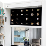 ZUN Fashion Simple Jewelry Storage Mirror Cabinet With LED Lights,For Living Room Or Bedroom 47236886