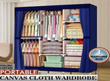 71" Portable Closet Wardrobe Clothes Rack Storage Organizer with Shelf Blue 23488326