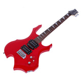Novice Flame Shaped Electric Guitar HSH Pickup Bag Strap Paddle Rocker Cable Wrench Tool Red 29570435