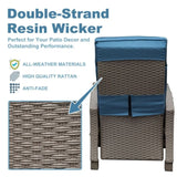 ZUN Outdoor Recliner Chair, Patio Recliner with Hand-Woven Wicker, Flip Table Push Back, Adjustable W1859P196402