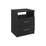 ZUN Napoles Nightstand , End Table, Side Table Superior Top, Two Drawers, One Shelf -Black B20091967