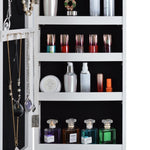 ZUN Full Mirror Fashion Simple Jewelry Storage Cabinet With Led Light Can Be Hung On The Door Or Wall 97790042