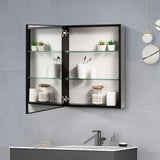 ZUN 20*26 Matted Black medicine cabinet Surface Mount with Mirror Bathroom Livingroom W135560290