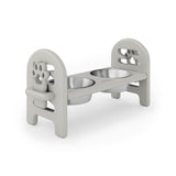 Dark Gray Adjustable Pet Bowl Travel Ready HDPE Durable Poly Lumber Recycled B195P214987