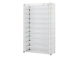 10 Shelf Organizer Shoe Rack with Cover to Hold 30 Pair Shoes, 31.5 in W x 13.46 in D x 69.09 in H, 08316307
