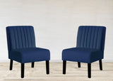 ZUN Reese Mid Century Modern Accent Chairs Set of 2 with Minimalist Design, Elegant Velvet Upholstery B2735P271030