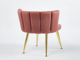 Modern PINK dining chair with iron tube golden color legs, velvet and comfortable W234P256810