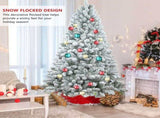 Artificial 6ft Flocked Christmas Tree with 888 PVC Branch Tips, Pine cone*36pcs, memory wireiron 26187002