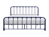 Metal Bed Blue Finish Full Platform Bed 1pc, Bed in a Box B011P265591