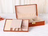2 Layer Jewelry Box with Mirror for Women Girls Birthday Gifts Brown 56322666