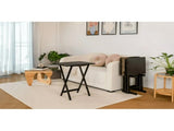 4-Piece Black Rubberwood Indoor Folding TV Tray Table Set with Storage Rack 70557807