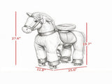 Light Brown Plush Walking Horse Ride-On Toy Sturdy Wheeled Kids Riding Chair for 3-8 Years Old 33041816