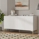 Buffet Cabinet with, Wood Sideboard Cabinet with Carved Door Panels,4 Doors modern aesthetic W2696P279968