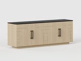 67" Modern Sideboard Buffet Cabinet, 4-Door Storage Cabinet with Arched Geometric Doors and Black W1820P514496