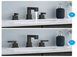 Matte Black Widespread Bathroom Faucet, Waterfall Bathroom Faucets for Sink 3 Hole, 2-Handles Modern 17348866