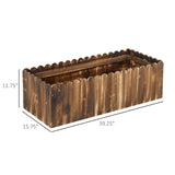 ZUN 40" x 16" x 12" Raised Planter Box Garden Scalloped Edge Wooden 92578510