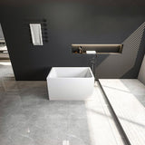 43" Acrylic Freestanding Bathtub ,Spacious rectangle Shape, Gloss White Finish, Chrome Overflow & W1675P225125