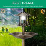 42"bird bath feeder with flowerpot base and Solar. Bronze 87996650