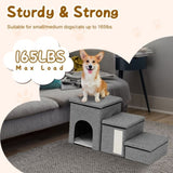 Dog Stairs for Bed and Couch 42cm H, Foldable Dog Stairs for Small Older Dogs Cats, 4 in 1 66767320