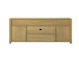U_STYLE 59.3''Sideboard with Sliding Barn Door and Mesh Panels,Farmhouse Buffet with Open N711P347388O