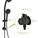Multi Function Dual Shower Head - Shower System with 4.7" Rain Showerhead, 8-Function Hand Shower, W124362274