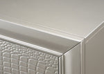 ZUN 1pc Modern Glam Style Champagne Finish Two Drawer Nightstand Embossed Crocodile Pattern B01181032