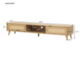 Boho TV Stand for TVs up to 80'' , Modern Farmhouse Media Console, Entertainment Center with Solid N710P222775P
