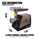 Meat Grinder & Sausage Stuffer, 570 Watt,Stainless Steel 67401240