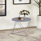 Grey Geometric Metal Base Accent Table B062P185685